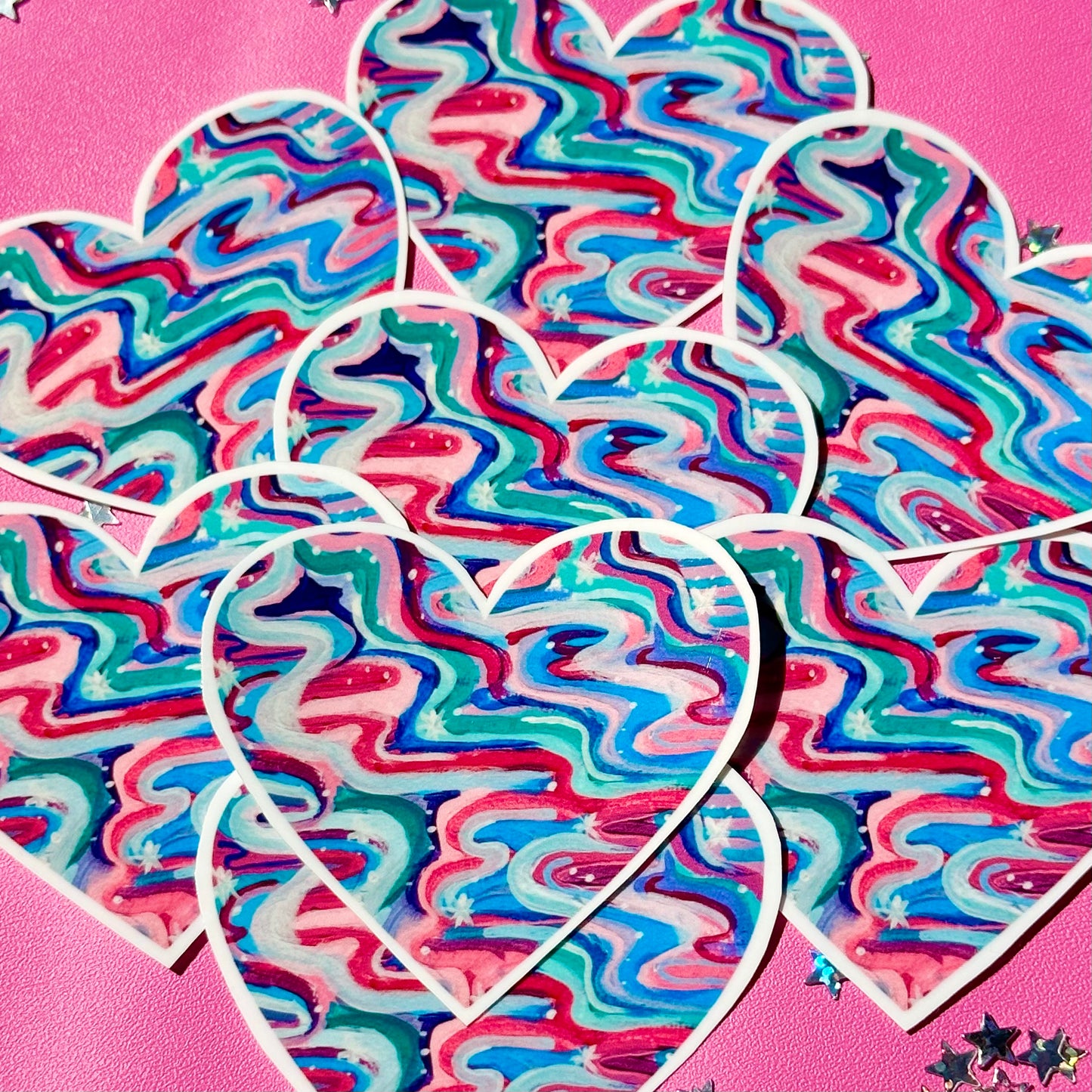 Abstract Heart Stickers